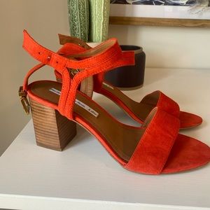 NWOT Coral Red Block Heel & Other Stories sandals